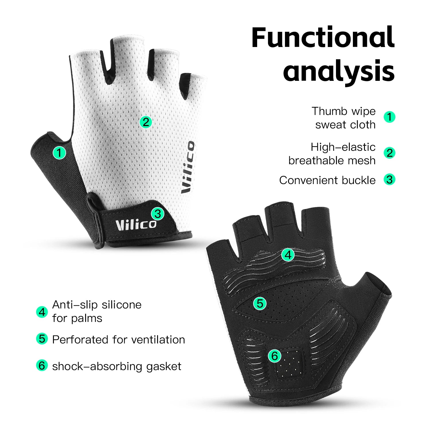 Fezrgea Cycling Gloves — Shock-Absorbing Half Finger Training Gear