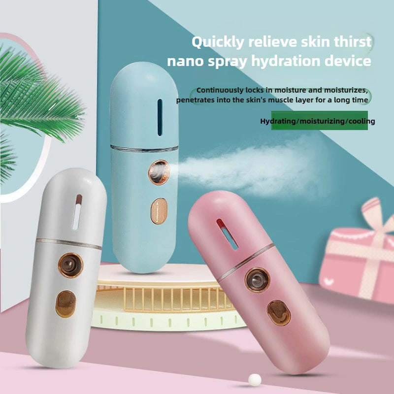 FUYAOZHISHANG Mini Portable Nano Facial Steamer — Hydrating Cold Spray Device