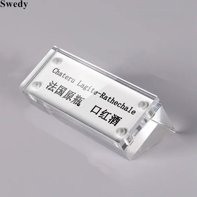 Magnetic Acrylic Sign Holders — Slanted Display Stand for Menus and Labels