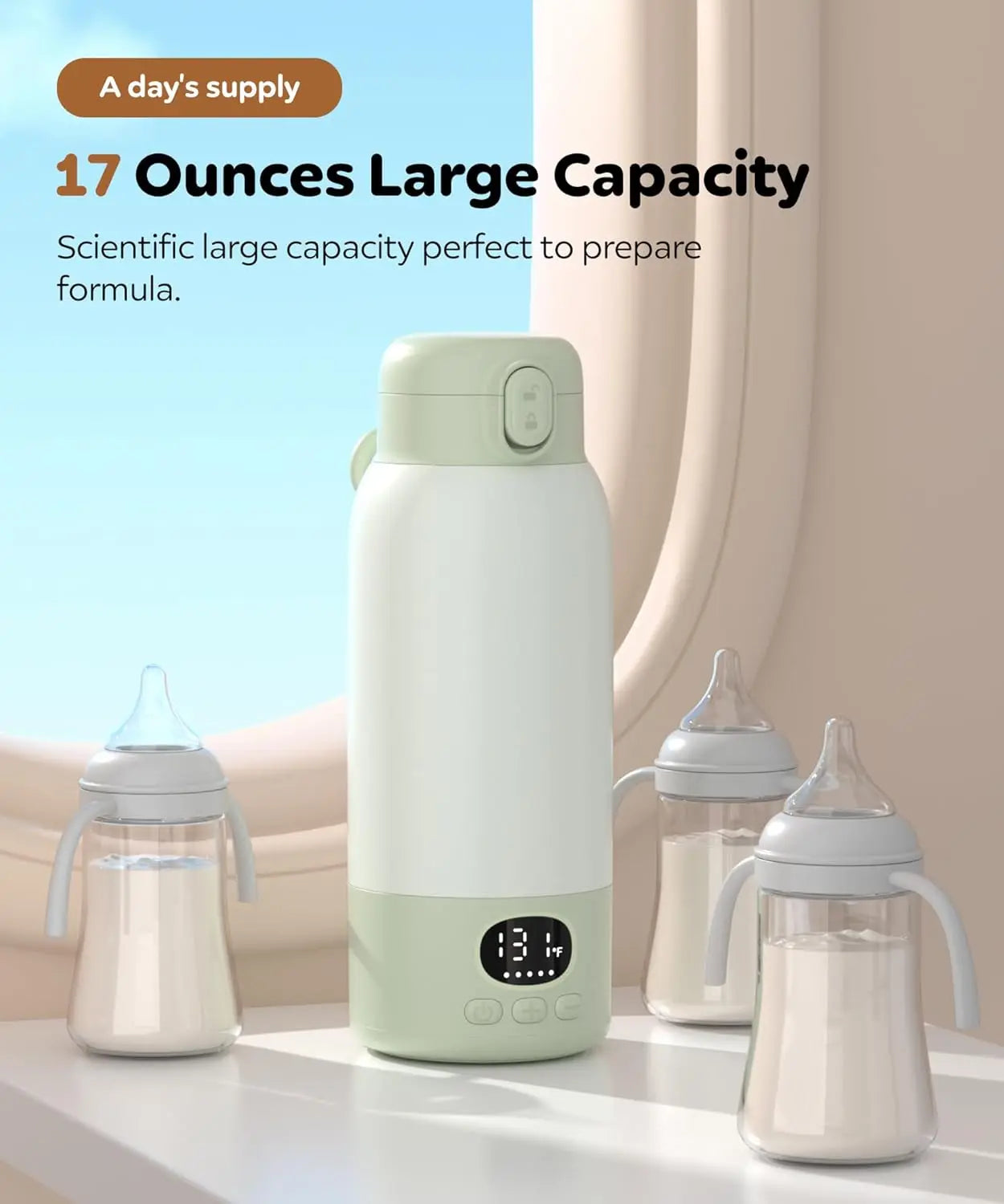 Portable Electric Heated Water Bottle — USB Rechargeable Milk Warmer