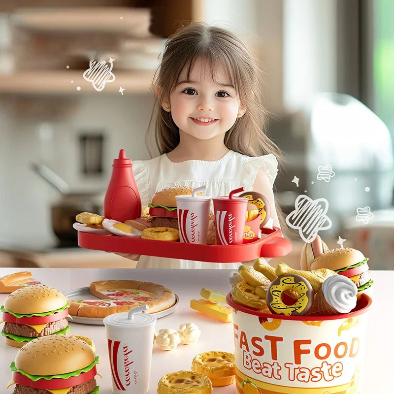 Pretend Play Kitchen Toy Set — Interactive Food Cutting & Cooking Game