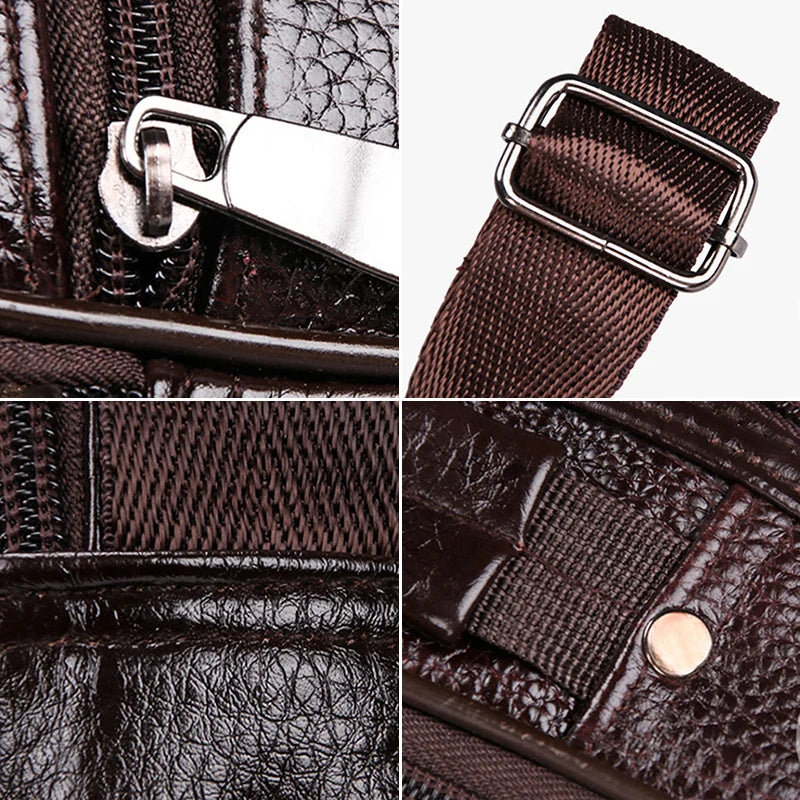 scione Men's Messenger Bag — Multi-Functional PU Leather Crossbody