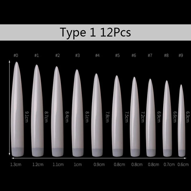 JCSYFAC Stiletto False Nail Tips — Extra Long Professional Nail Art Set