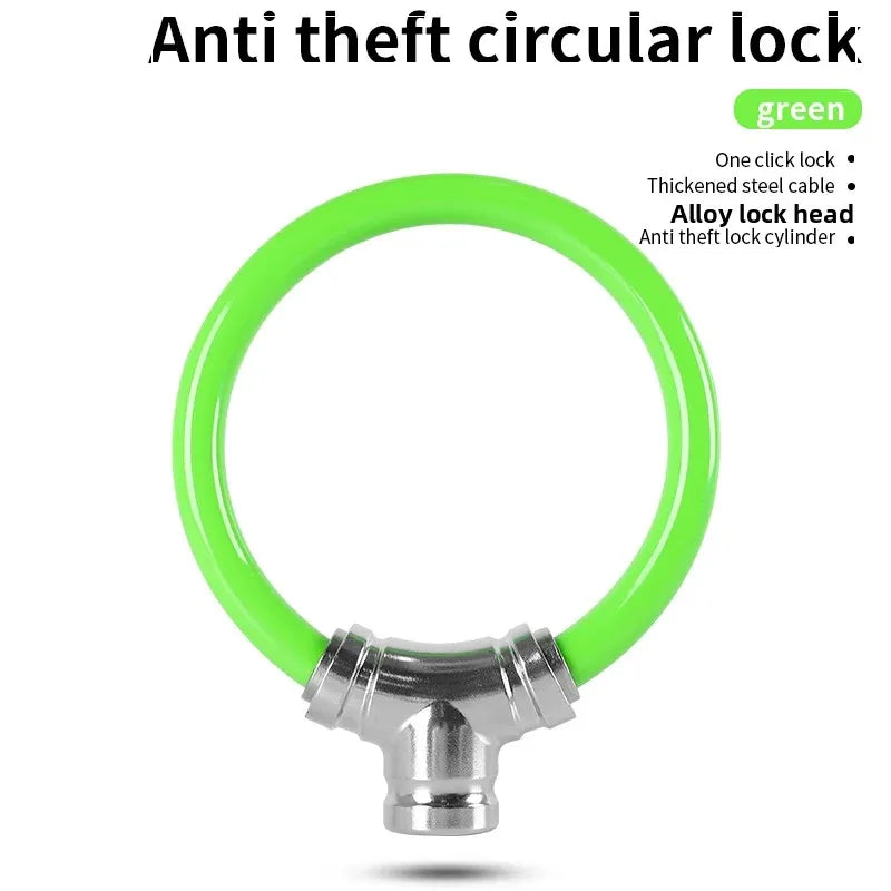 Portable Bicycle Cable Lock — Anti-Theft Ring Design for Mountain and Road Bikes