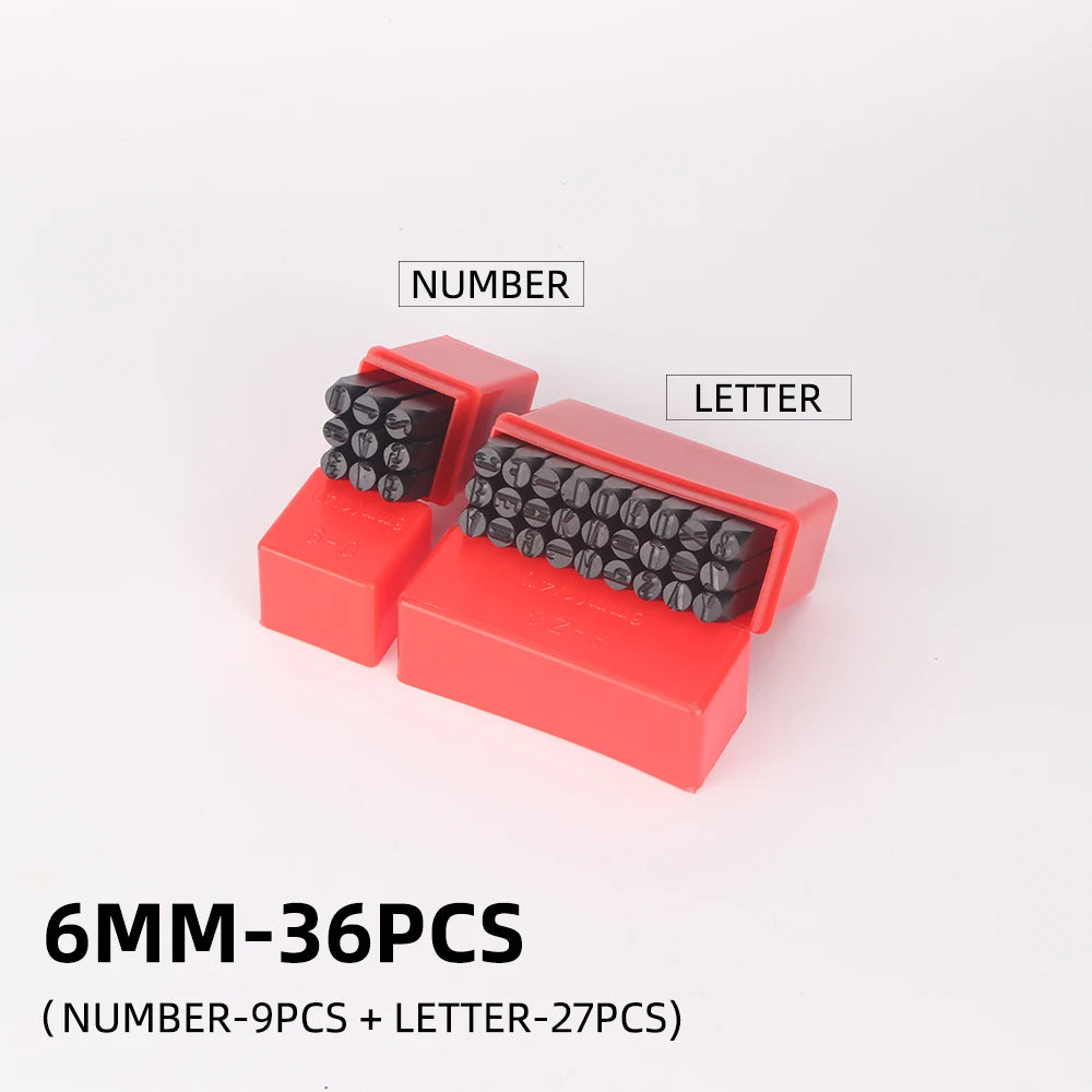 QJH 36pcs Steel Letter and Number Stamp Set — Precision Metal & Leather Punch
