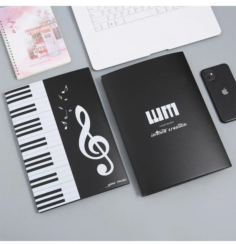 Waterproof Piano Sheet Music Folder — 6-Page Expanded A4 Performance Binder