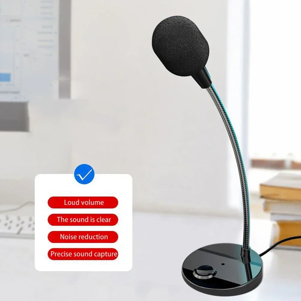 Fanmuran Desktop Condenser Microphone — Noise Reducing Wired Speech Mic