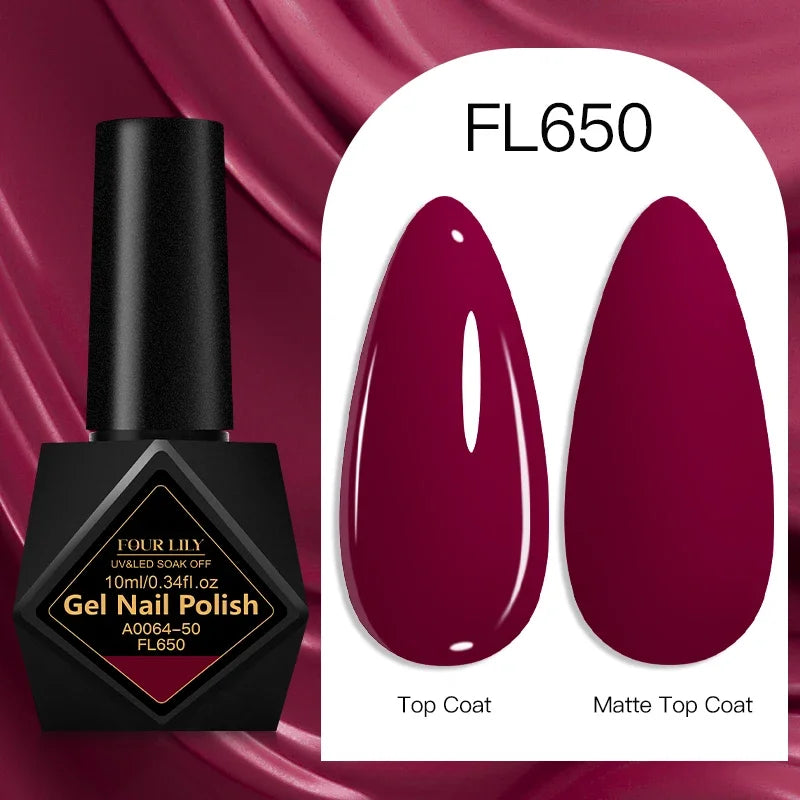 Four Lily Gel Nail Polish — Long Lasting Semi-Permanent Manicure Set