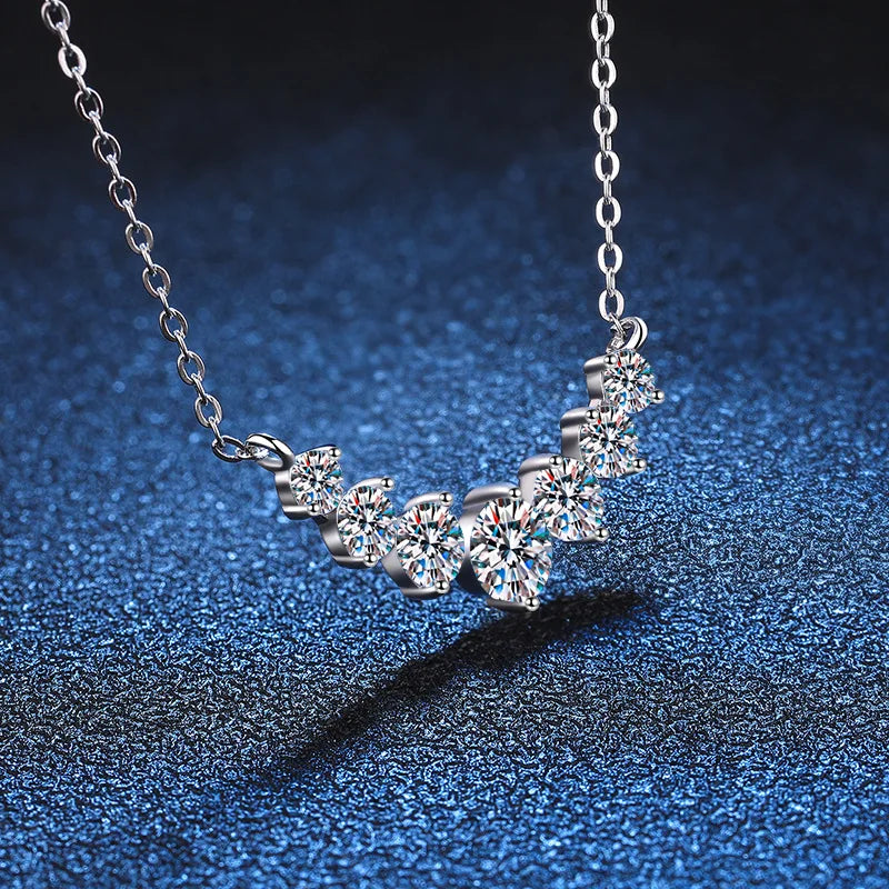 DOTEFFIL Moissanite Oval Pendant Necklace — 18k White Gold Plated Sterling Silver