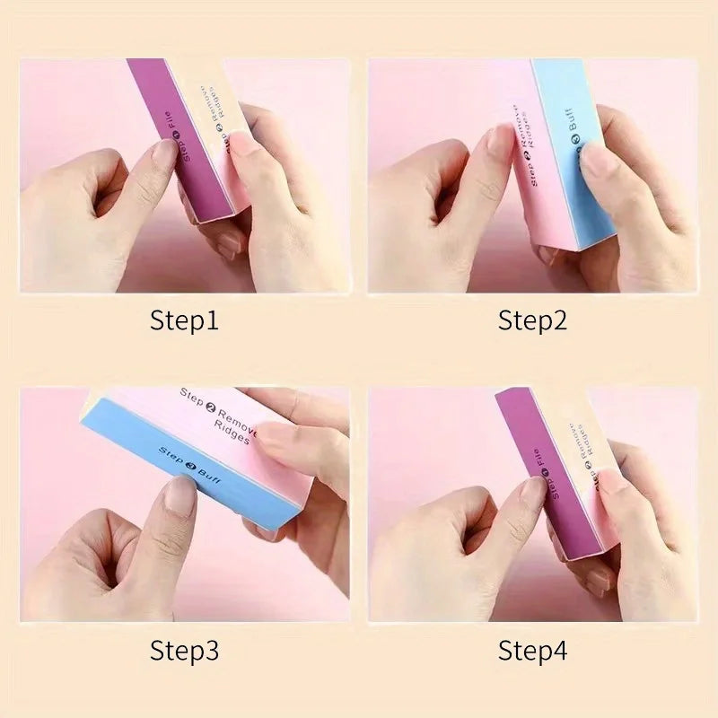 FUMOSIK 4-Way Nail Buffer Block — Professional Manicure Shine Polisher
