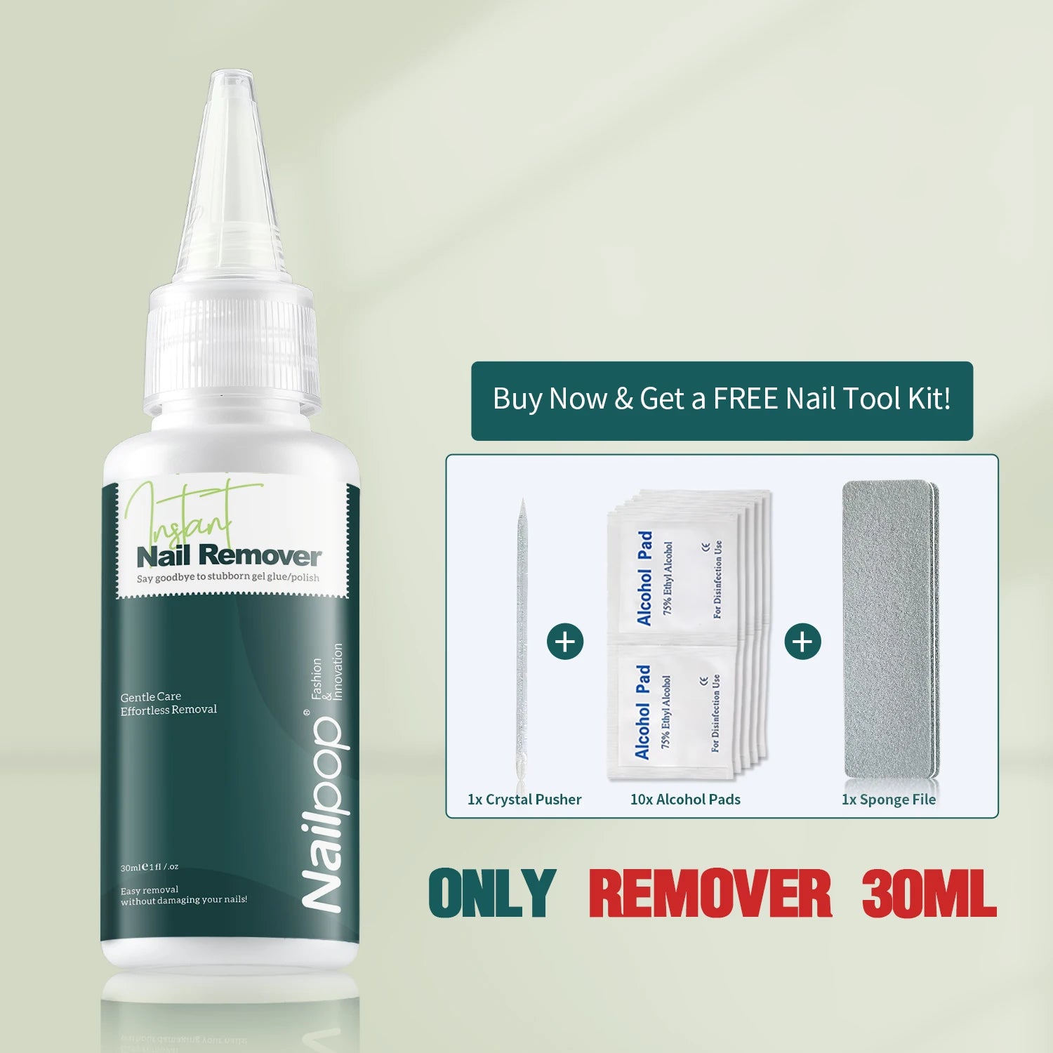 Nailpop Press On Nail Glue — Strong Long Lasting Adhesive & Remover Kit