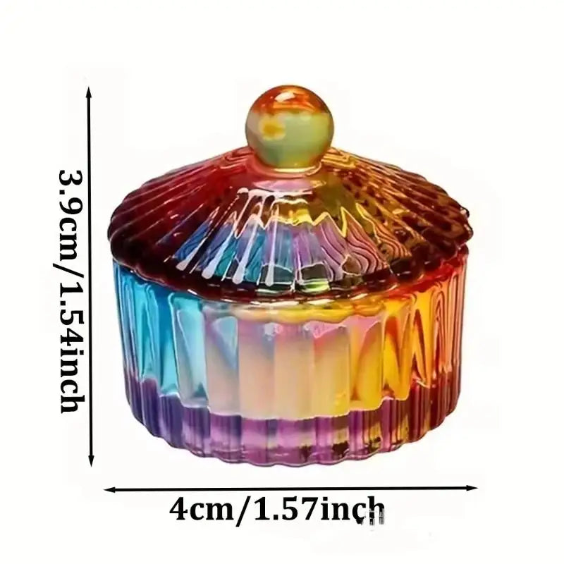 Crystal Glass Dappen Dish with Lid — Professional Nail Art Mixing Cup