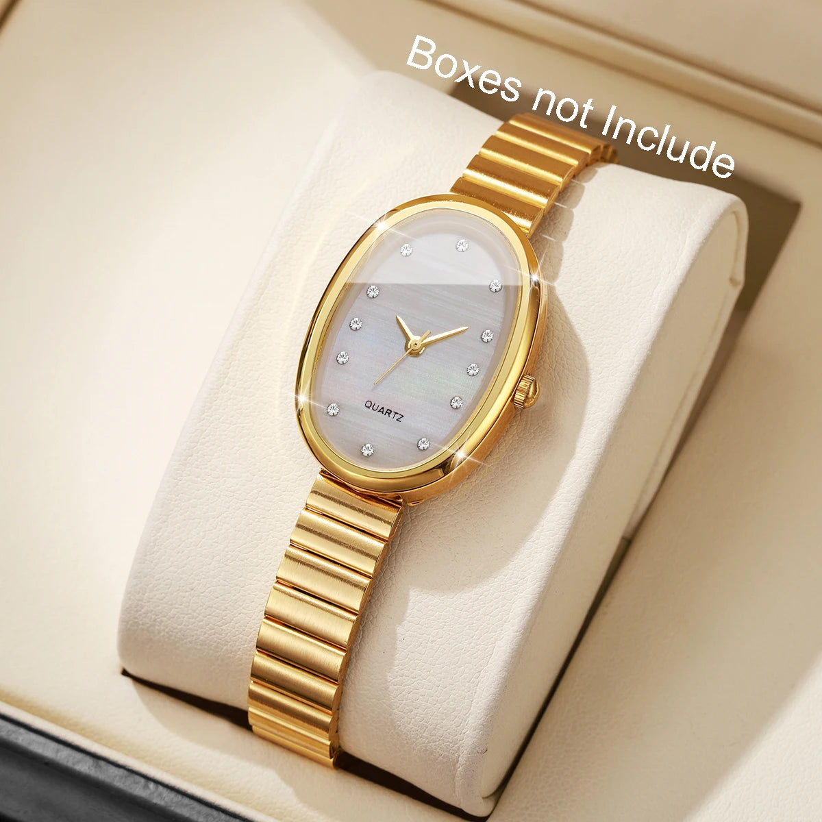 Elegant Oval Dial Women's Quartz Watch — Ultra-Thin Fashion Wristwatch