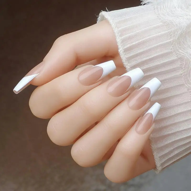 French Ballet Press On Nails — Elegant Ombre Full Cover Manicure, 30 Pieces