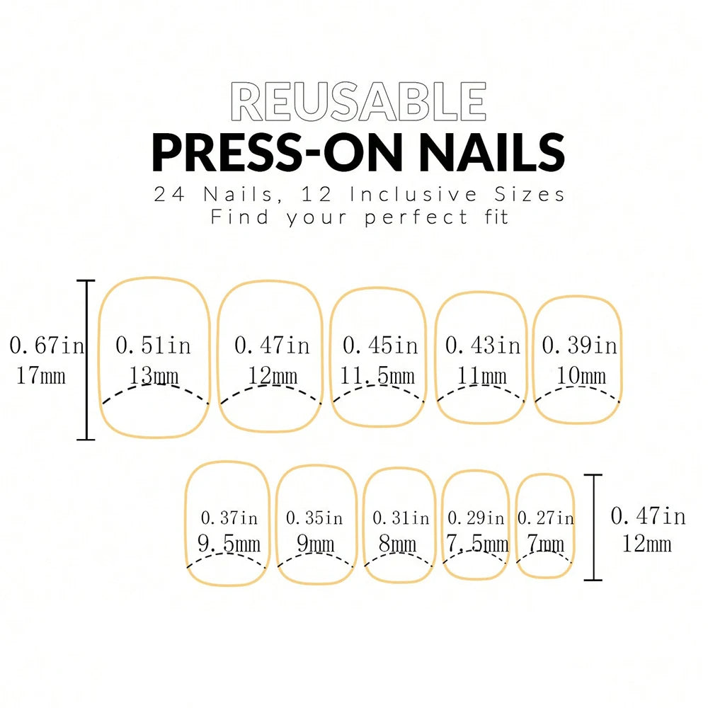 French Style Press On Nails — Glossy Nude Tip Manicure Set