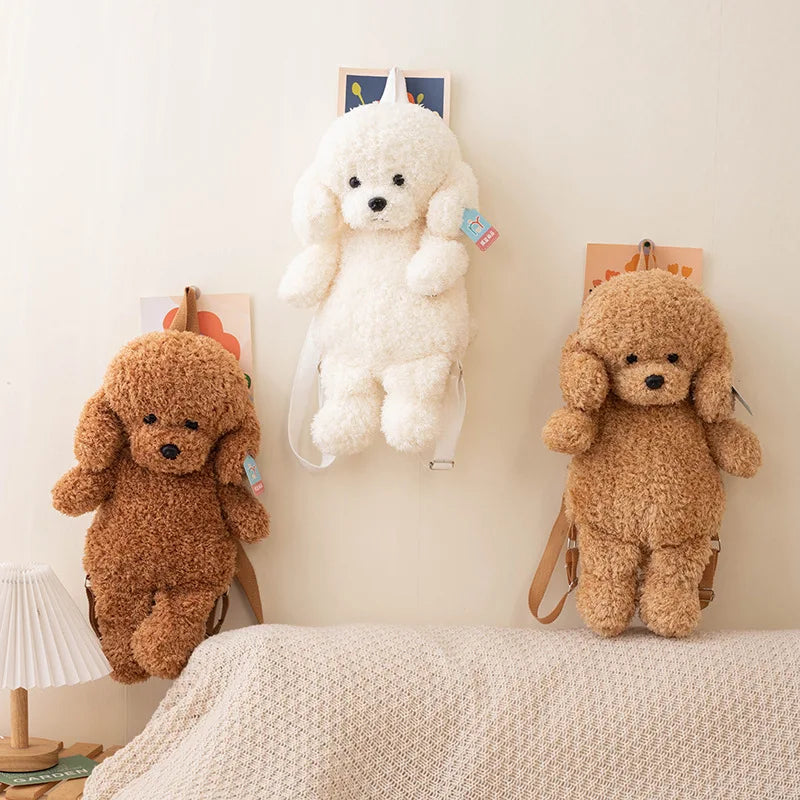 BABIQU Plush Dog Backpack — Soft Stuffed Animal Schoolbag for Kids