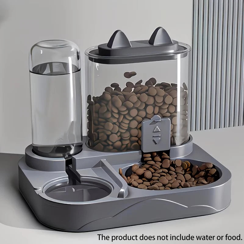 2-in-1 Pet Feeder and Water Dispenser — Dry and Wet Food Separation