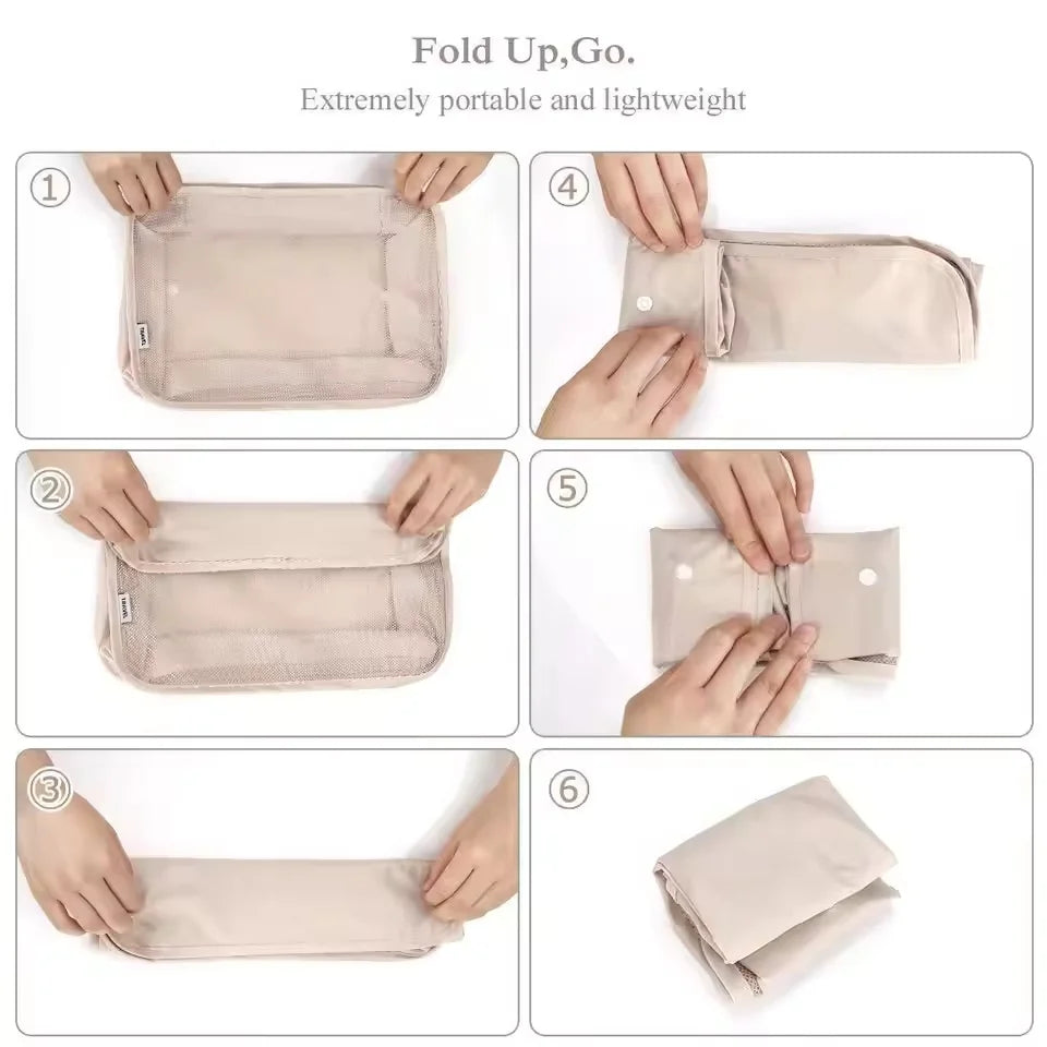 7-Piece Travel Luggage Organizer Set — Foldable Suitcase Packing Cubes
