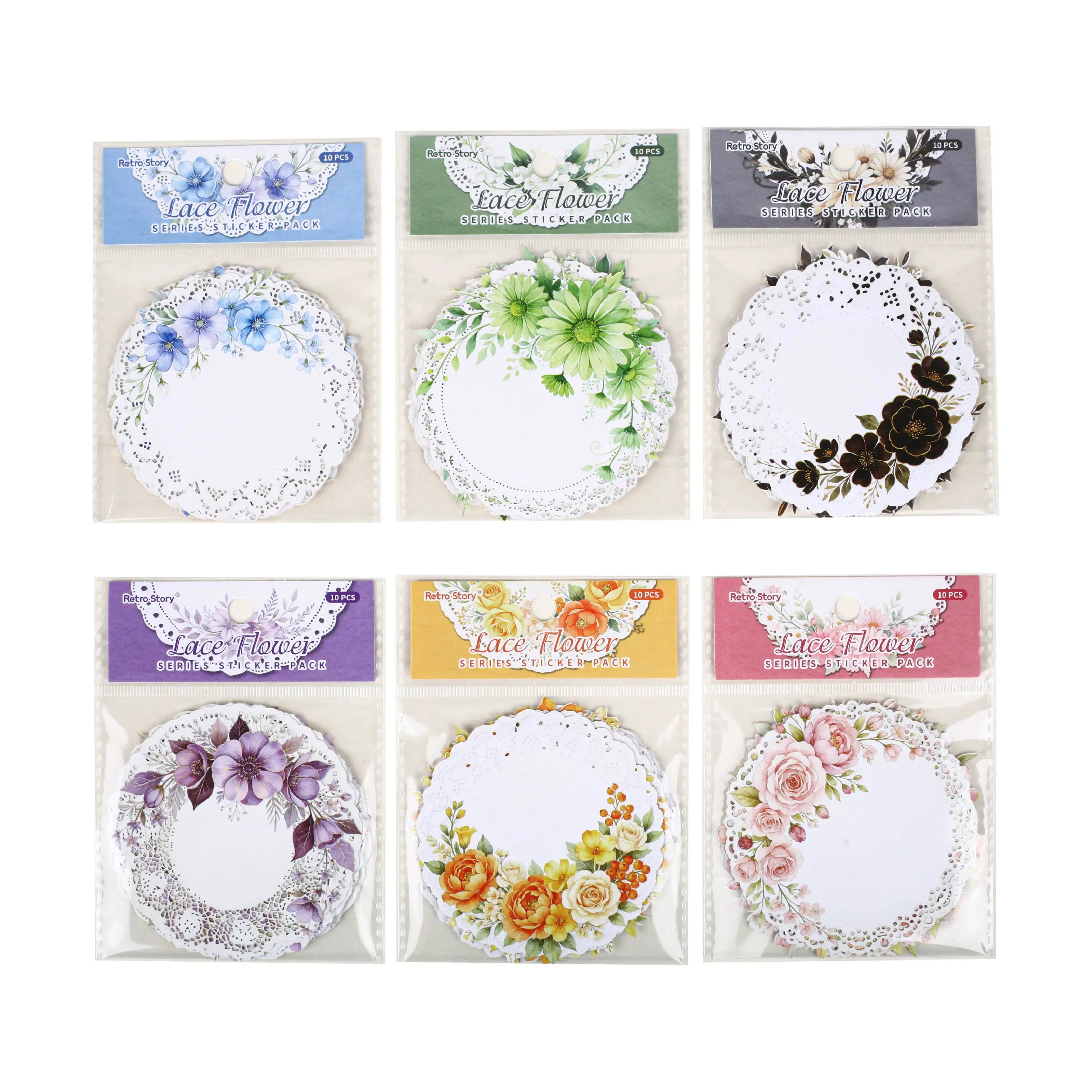 Lace Decorative Paper Stickers — Elegant Scrapbooking & Journaling Decals