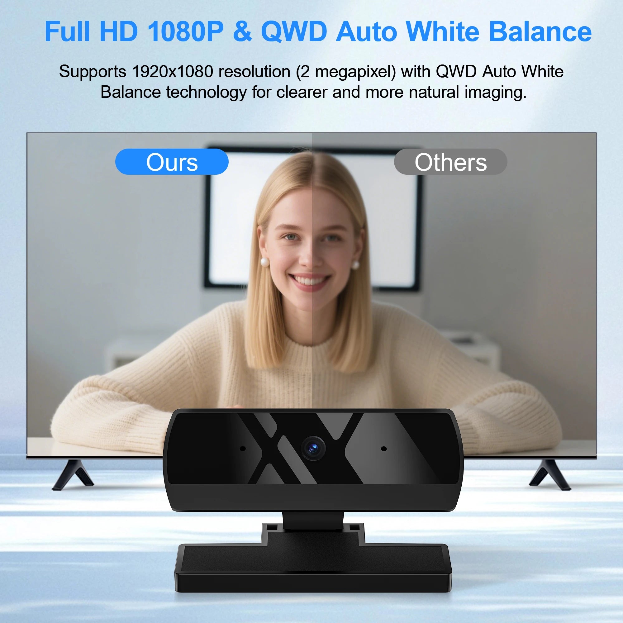 kebidumei HD 1080P Webcam — Autofocus USB Camera with Microphone