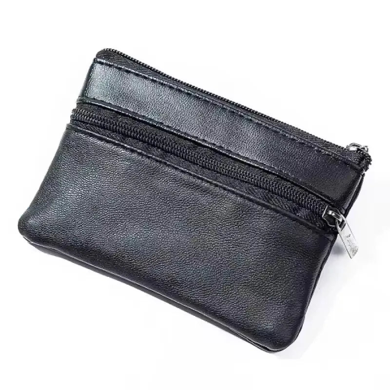 Compact Leatherette Coin Purse — Small Zippered Wallet for Change and Keys