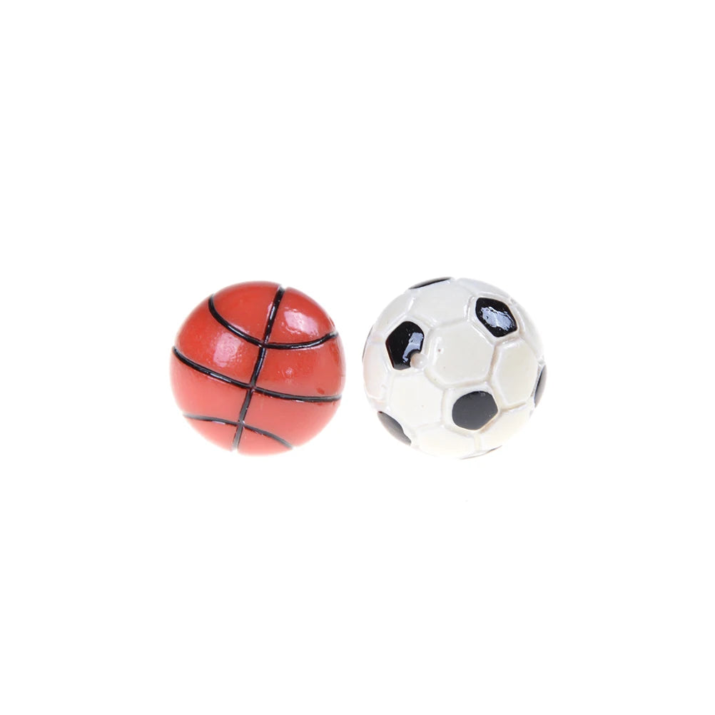 Miniature Sports Ball Decor — Scale Model Soccer, Football, or Basketball