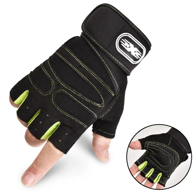 Half Finger Sports Gloves — Non-Slip Wrist Support for Gym & Cycling