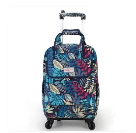 Women's Oxford Rolling Backpack — Versatile Travel Trolley Luggage