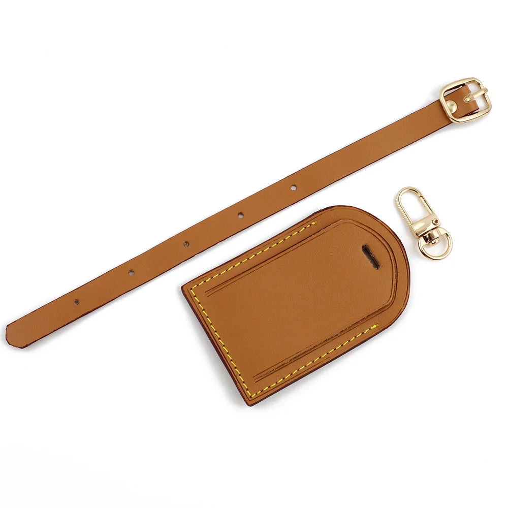Genuine Leather Luggage Tag — Durable Travel Accessory for Suitcases and Bags