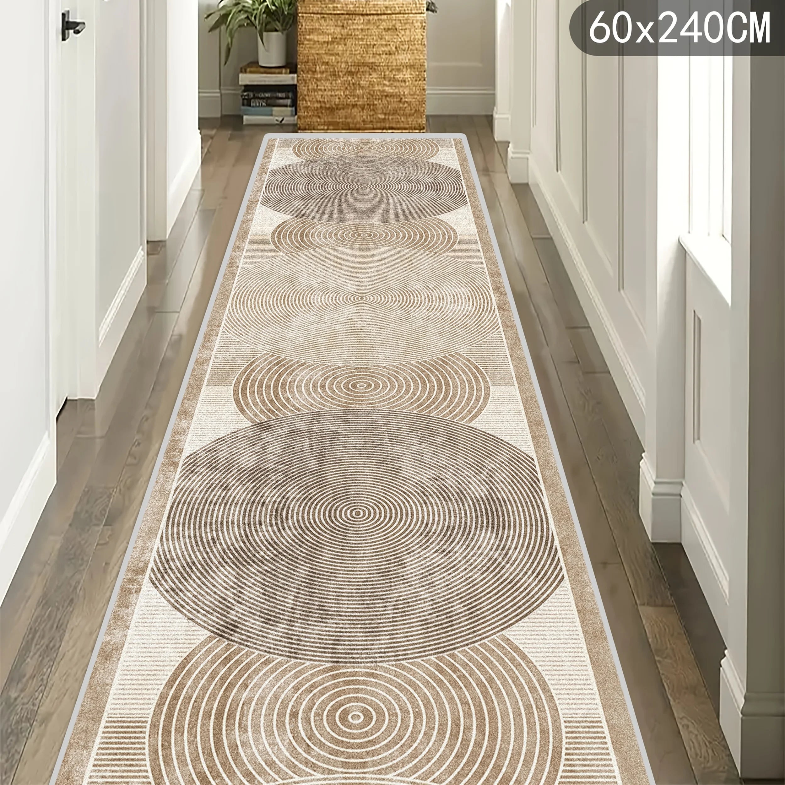 VIKAMA Geometric Textured Rug — Non-Slip Stain-Resistant Floor Mat