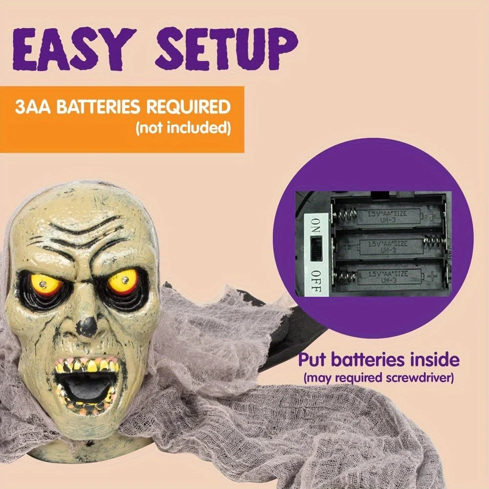 Joyfy Groundbreaker Zombie — Animated Halloween Decor with Sound and Flashing Eyes