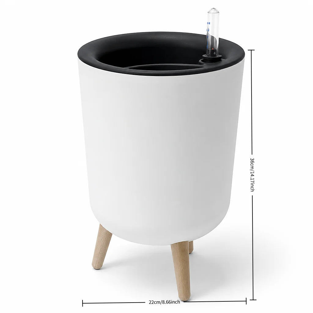 Self-Watering Indoor Planter with Stand — Modern Decorative Flower Pot