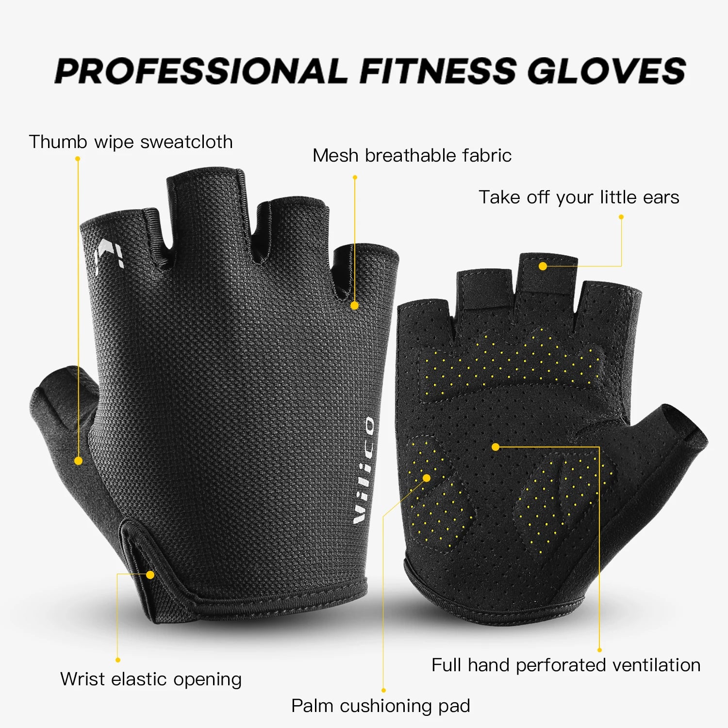 Fezrgea Half Finger Cycling Gloves — Breathable Anti-Slip Sports Mittens
