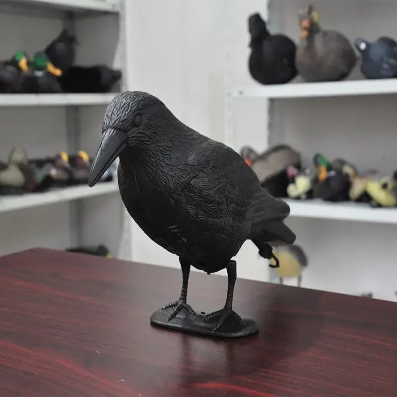 Realistic Black Crow Bird Repellent — Natural Pest Control for Gardens