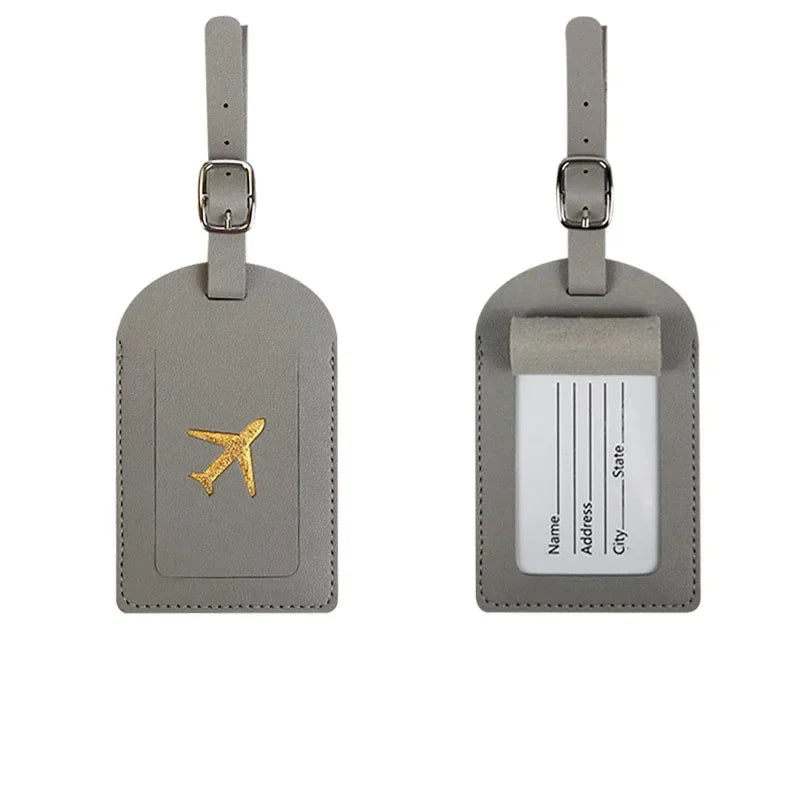 eTya PU Leather Luggage Tag & Passport Cover Set — Travel Identification Accessories