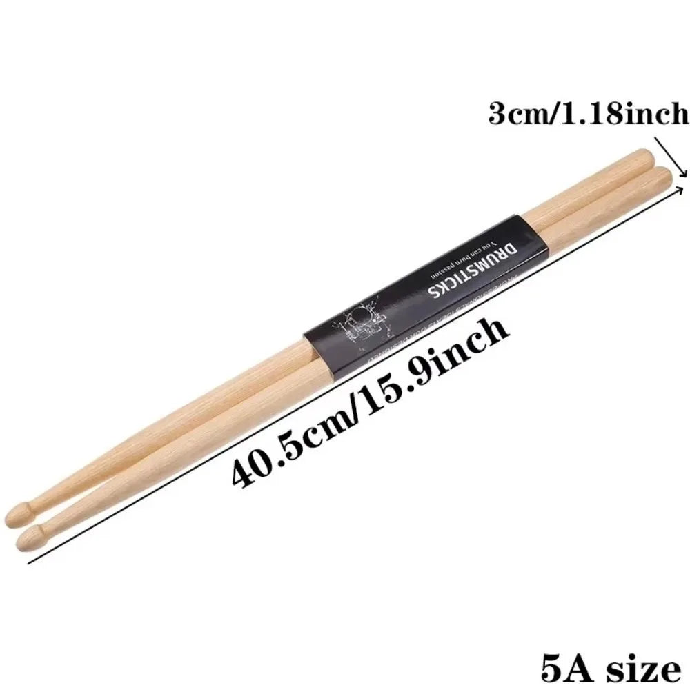 Maple Wood Drumsticks — Professional Practice Sticks for Jazz and Rock