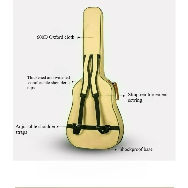 Acoustic Guitar Gig Bag — Padded Waterproof Oxford Nylon Case