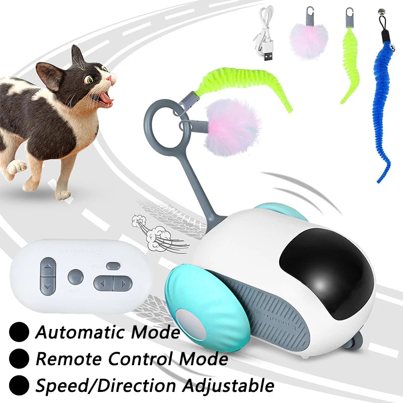 Smart Automatic Cat Toy — Self-Moving Interactive Ball with Tail