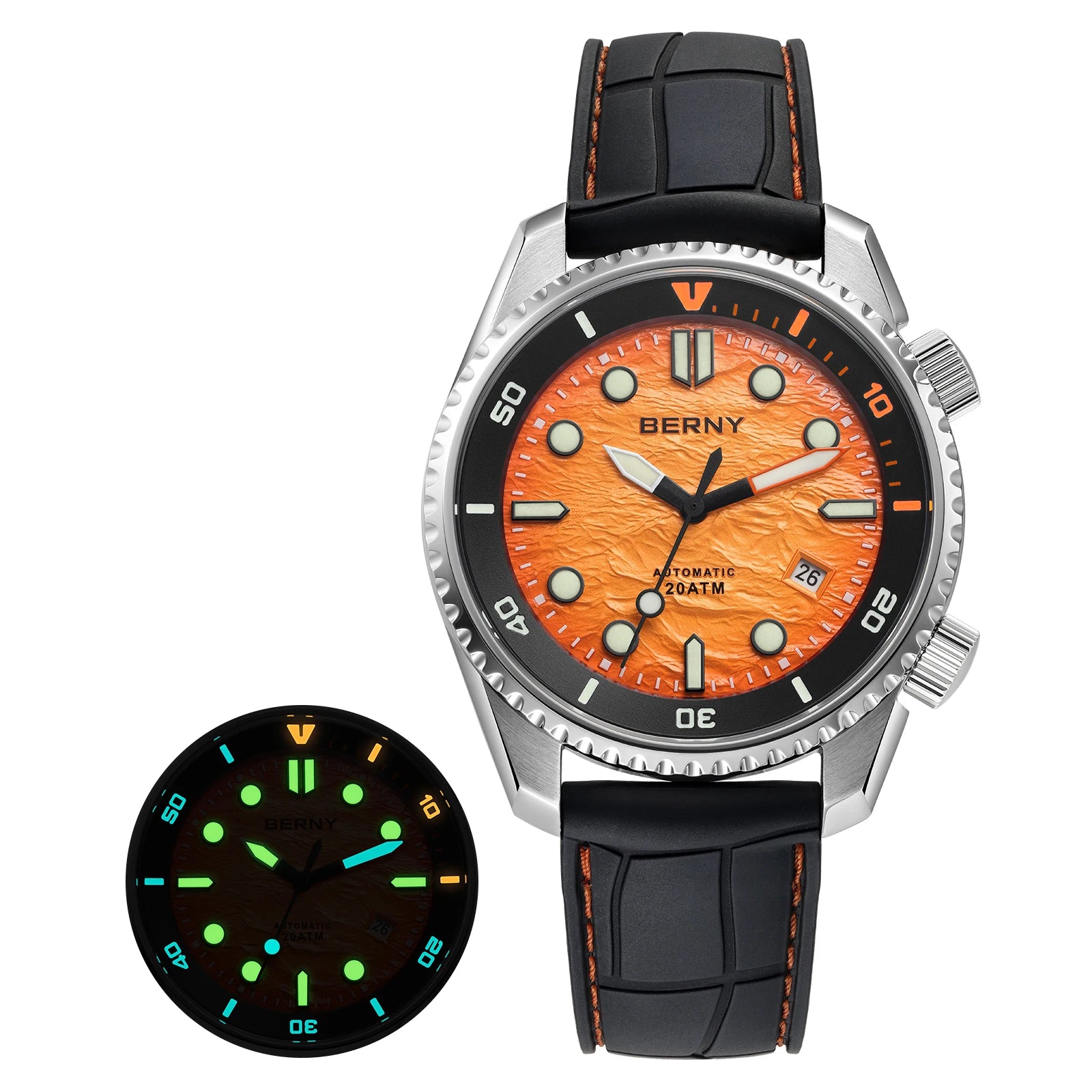 BERNY Automatic Diver Watch — Luxury Sapphire Crystal & 316L Steel