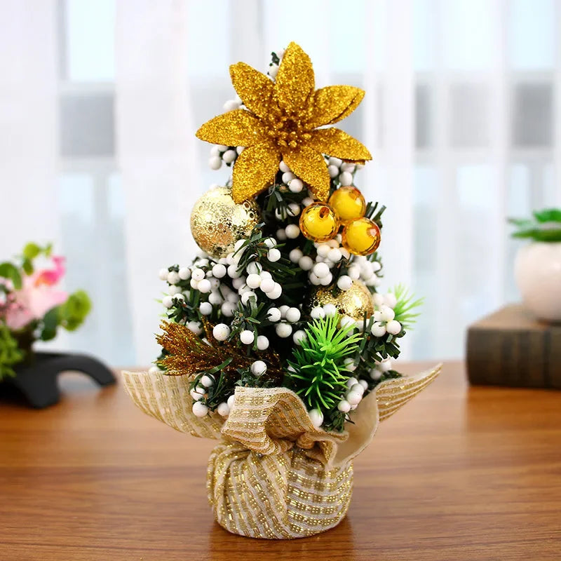 Miniature Christmas Tree Ornament — Festive Desk Decor for Home or Office