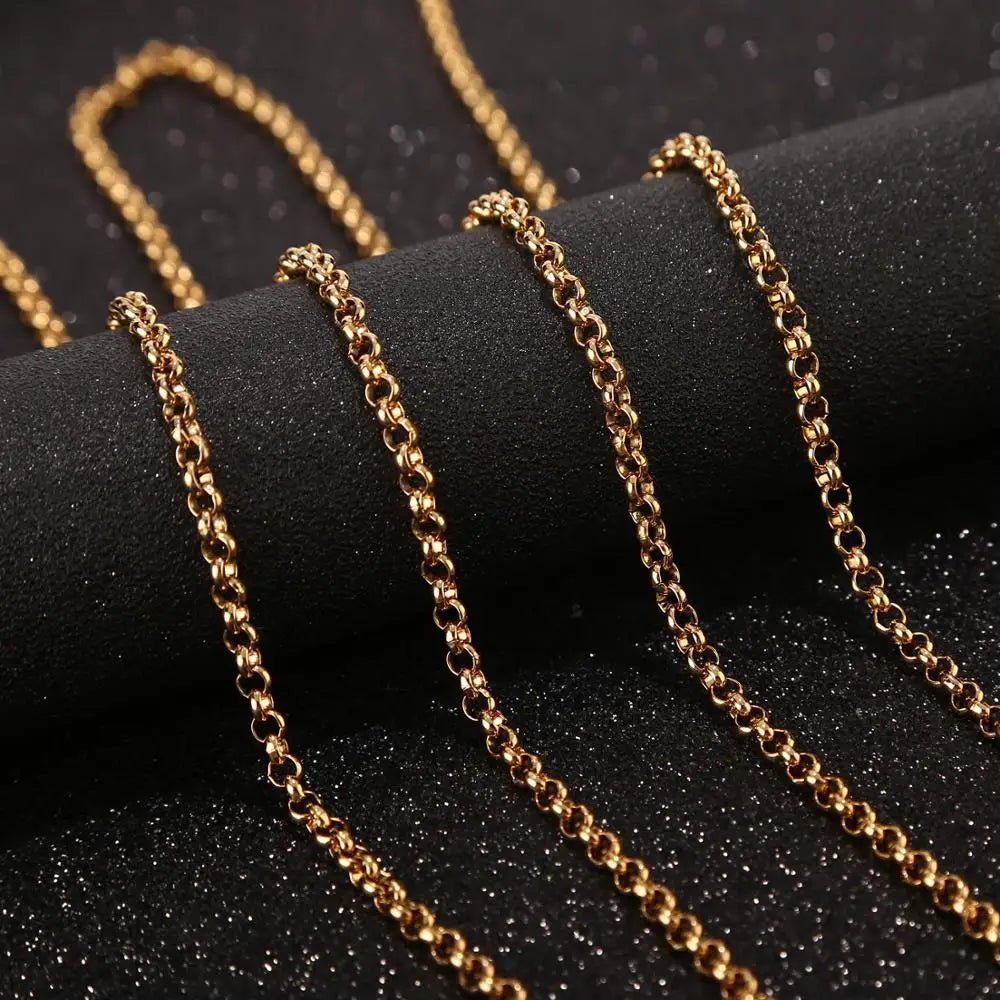 Gunbuluit Stainless Steel Curb Chain — Gold and Silver Jewelry Making Links