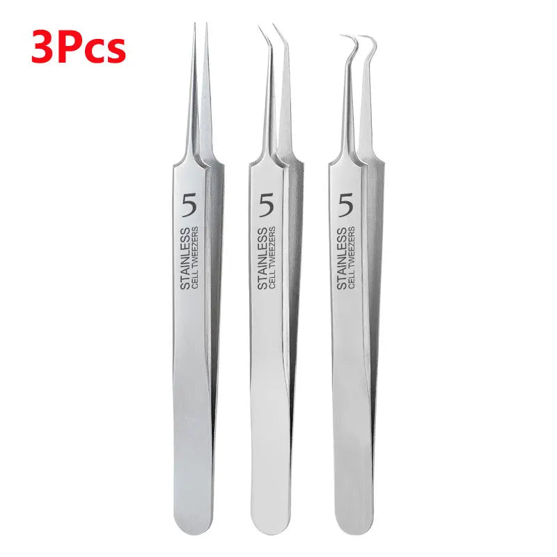 Stainless Steel Blackhead Extraction Tweezers — Precision Skin Care Tool