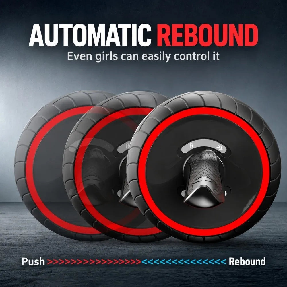 Rebound Spring Assist Ab Roller — Core Strength Training Wheel with Brake