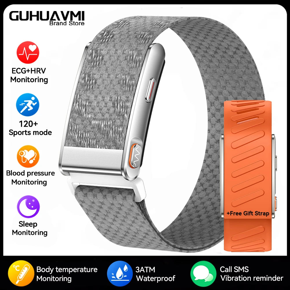 GUHUAVMI Screenless Smart Health Bracelet — 24/7 ECG & SpO2 Fitness Tracker