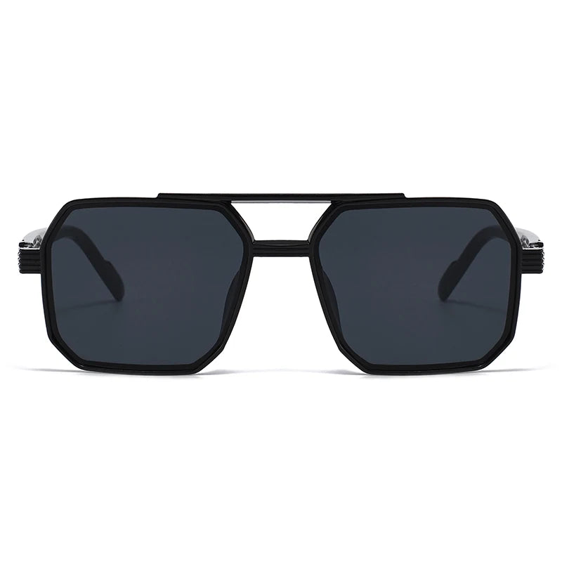 Julyrays Polygonal Double Beam Eyewear — Retro Trendy Large Frame Glasses