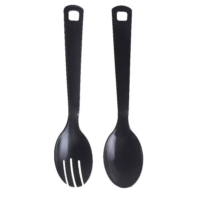 Plastic Serving Fork and Spoon Set — 2-Piece Disposable Utensil Duo