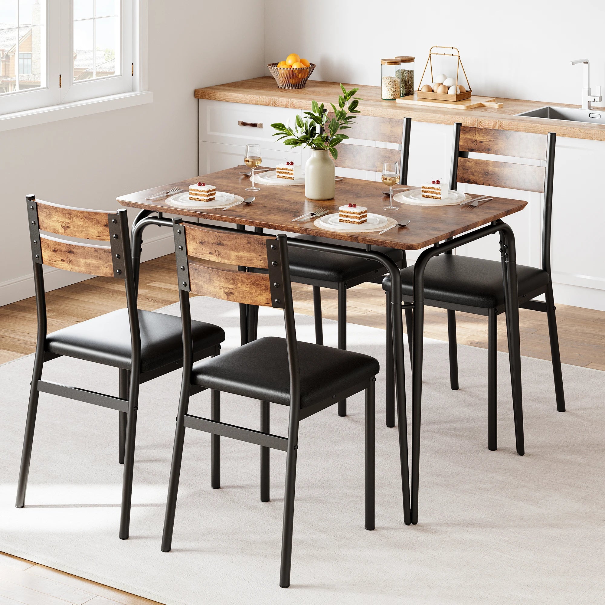 EliteZ 5-Piece Dining Table Set — Compact Space-Saving Kitchen Furniture