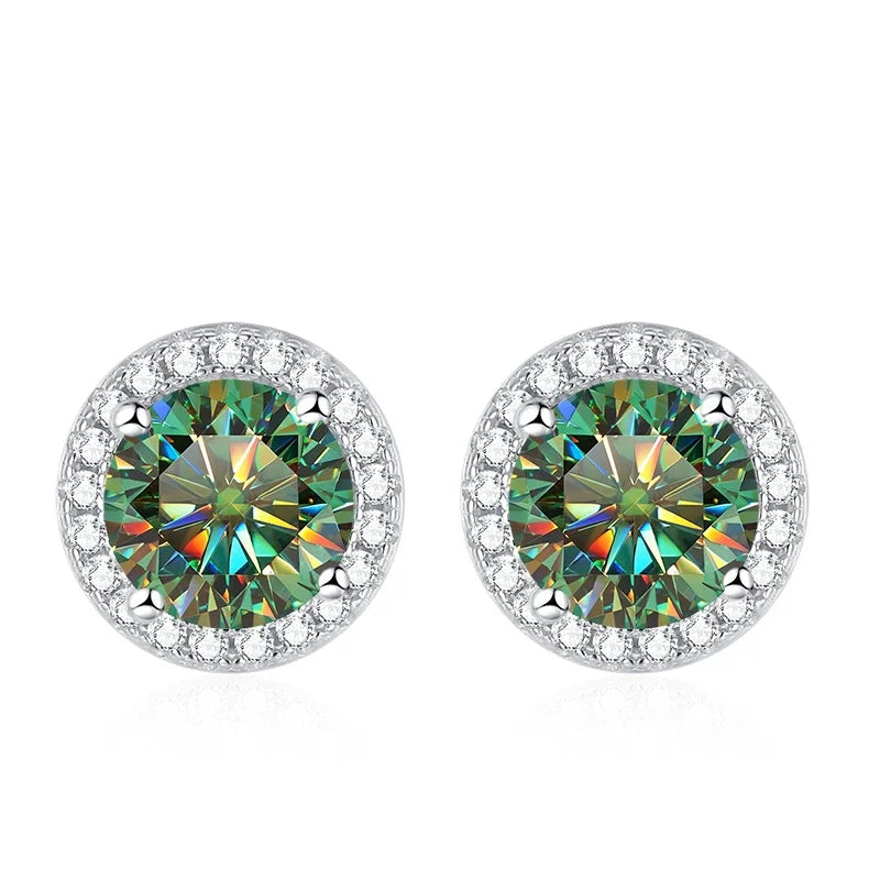tezzc Moissanite Stud Earrings — Sparkling 925 Sterling Silver Jewelry