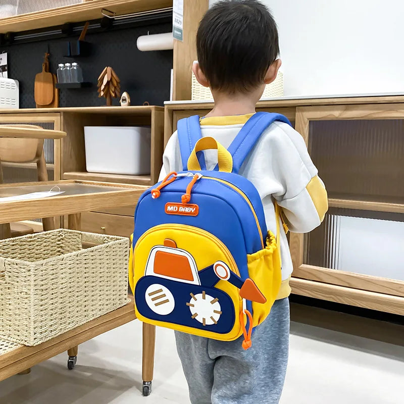 Kids Construction Vehicle Backpack — Lightweight School Bag for Toddlers