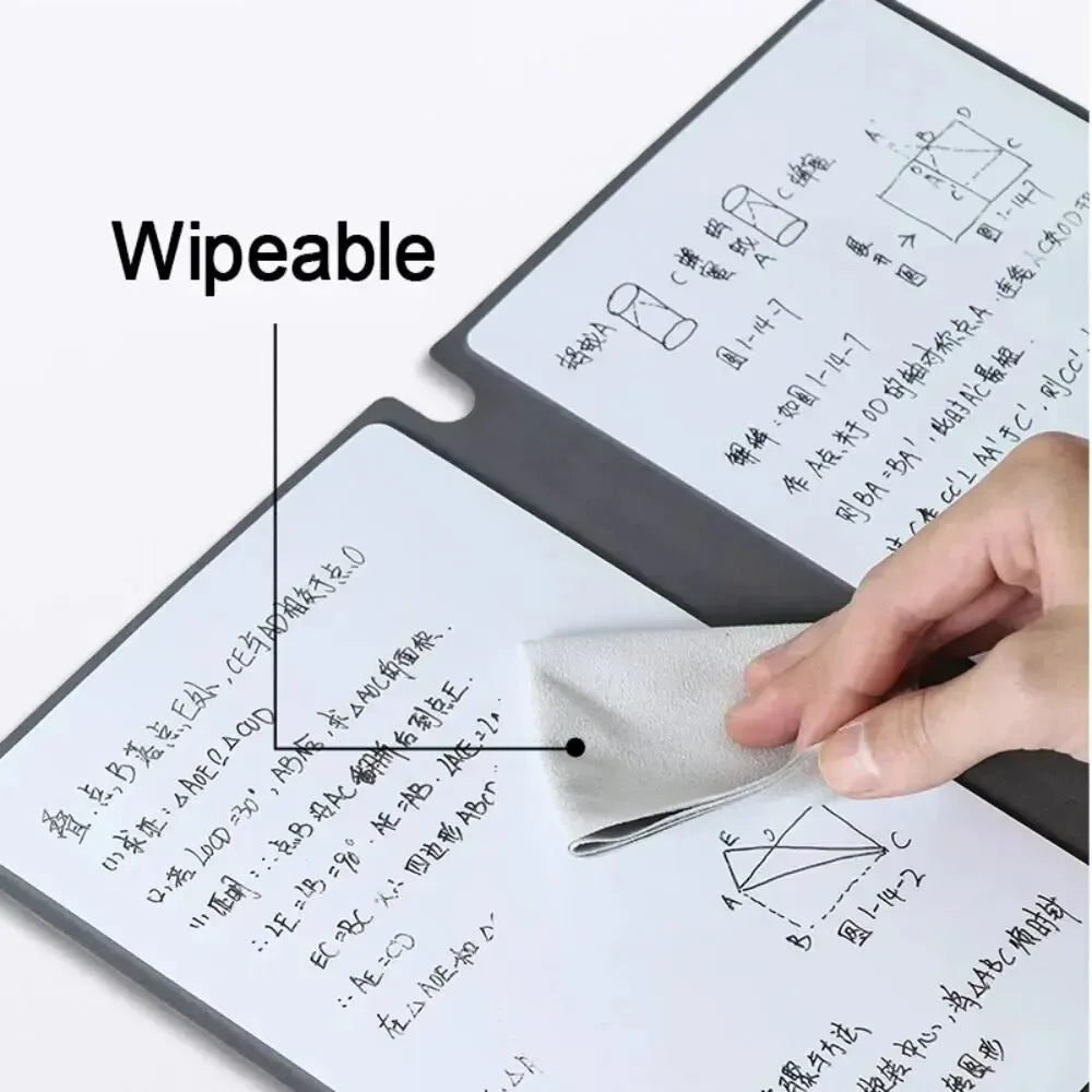 Reusable Whiteboard Notebook Set — Portable Weekly Planner with Leather Cover